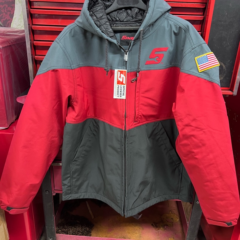 Snap-On NWT Red Gray & Black Hooded Winter Jacket - L & 2XL available